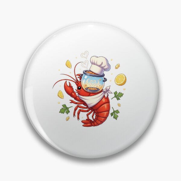 Item preview, Happy Lobster Chef With Steaming Pot designed and sold by AbanoubStore.
