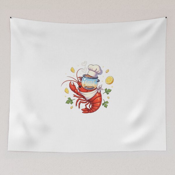 Item preview, Happy Lobster Chef With Steaming Pot designed and sold by AbanoubStore.