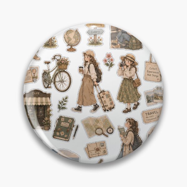 Item preview, Passport to Daydreams Sticker Collection, A whimsical travel sticker sheet, charming journeys, vintage luggage, wanderers. designed and sold by BlareBlare.
