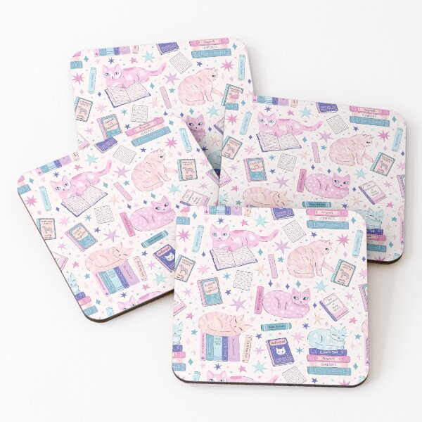 Item preview, Bookish Cats Pattern designed and sold by CarlyWatts.