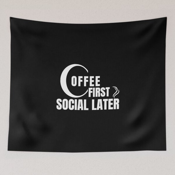 Item preview, Coffee First Social Later Shirt – Introvert Coffee Lover Work Classic T-Shirt  designed and sold by Final Chance Designs⭐️⭐️⭐️⭐️⭐️.