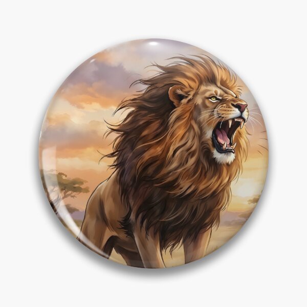 Item preview, Roaring African Lion Standing on Savanna Rock designed and sold by RubisLeaf.