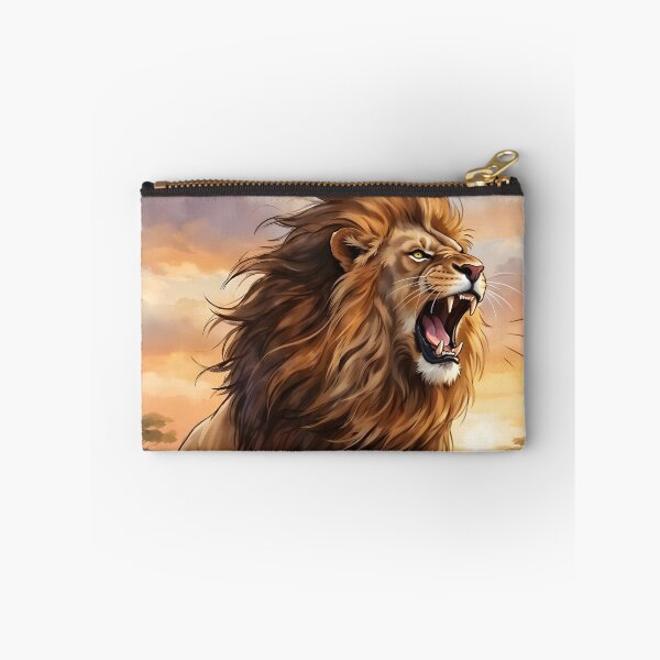 Item preview, Roaring African Lion Standing on Savanna Rock designed and sold by RubisLeaf.