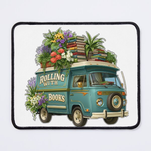 Item preview, Rolling With Books Vintage Floral Camper Van designed and sold by Marcikart.