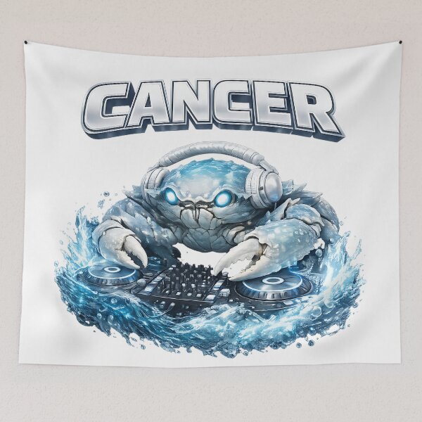 Item preview, Mystical Cancer Crab DJ Zodiac Ethereal Ocean designed and sold by  ZenRave Designs.