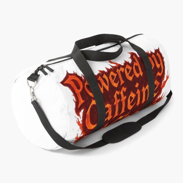 Item preview, Powered by Caffeine and Chaos - Fiery Burning Text Art designed and sold by GrafikLabbo.
