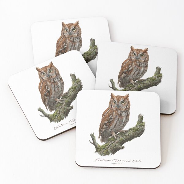 Item preview, Eastern Screech Owl on Mossy Branch designed and sold by Takeda-art.