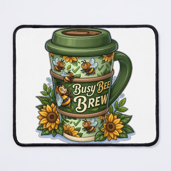 Item preview, Busy Bee Brew Coffee Cup with Sunflowers designed and sold by Marcikart.