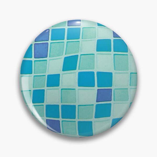 Item preview, Summery, bottom of the pool mosaic with green and blue tiles designed and sold by studiodrchicken.
