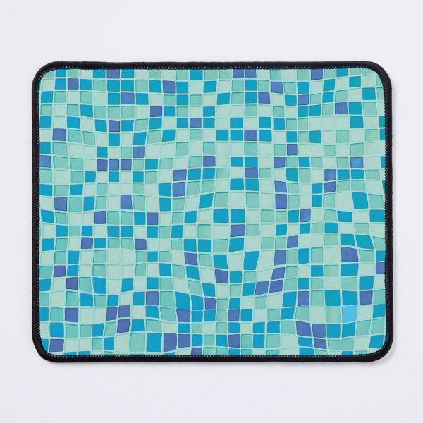 Item preview, Summery, bottom of the pool mosaic with green and blue tiles designed and sold by studiodrchicken.