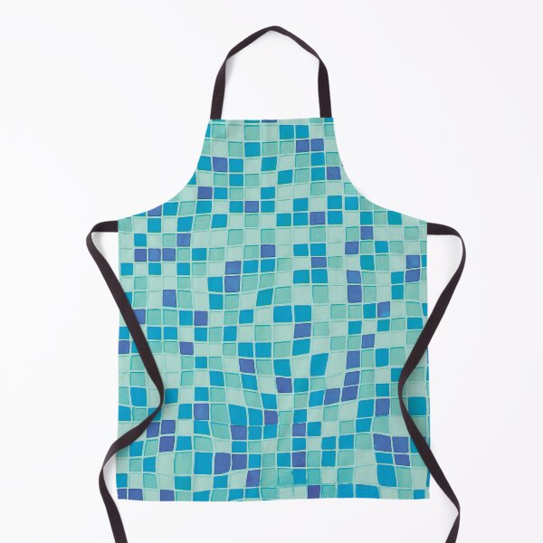 Item preview, Summery, bottom of the pool mosaic with green and blue tiles designed and sold by studiodrchicken.