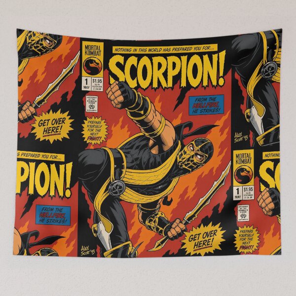 Item preview, mortal kombat scorpion '93 comic cover GET OVER HERE designed and sold by Campbell0395.