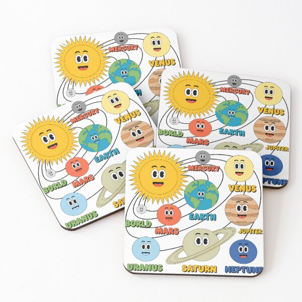 Item preview, Solar System with Smiley Planets designed and sold by NiftyWrx.