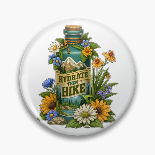 Item preview, Hydrate Then Hike Nature Water Bottle designed and sold by Marcikart.