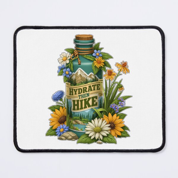 Item preview, Hydrate Then Hike Nature Water Bottle designed and sold by Marcikart.