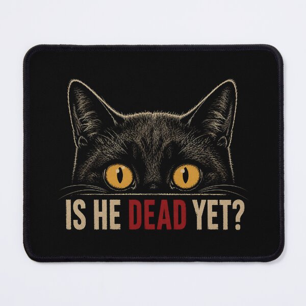 Item preview, Is He Dead Yet? Funny Black Cat Vintage Dark Humor T-Shirt designed and sold by Waldero.