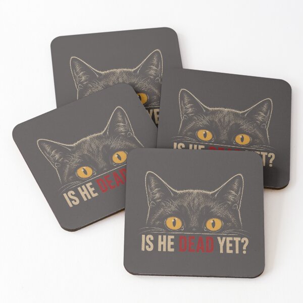 Item preview, Is He Dead Yet? Funny Black Cat Vintage Dark Humor T-Shirt designed and sold by Waldero.