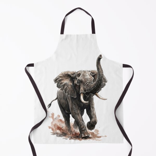 Item preview, Charging African Elephant Watercolor Bull Elephant Art designed and sold by RubisLeaf.