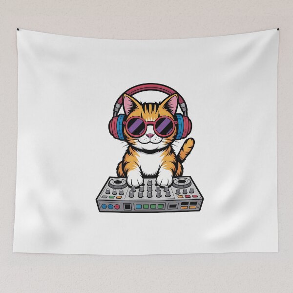 Item preview, Sunglasses Cat DJ Mixer Art designed and sold by NiftyWrx.