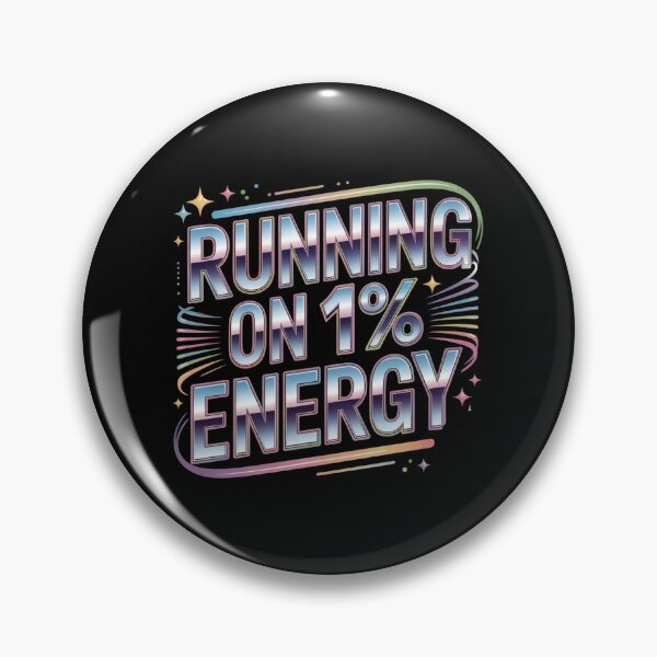 Item preview, Running On 1% Energy Funny Introvert Meme Quote Retro Aesthetic Typography Design designed and sold by Aarvya Fashion Club ( A.F.C ).