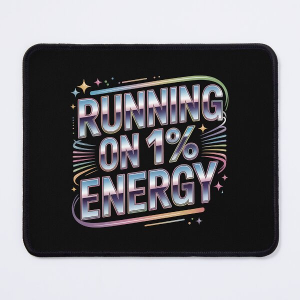 Item preview, Running On 1% Energy Funny Introvert Meme Quote Retro Aesthetic Typography Design designed and sold by Aarvya Fashion Club ( A.F.C ).