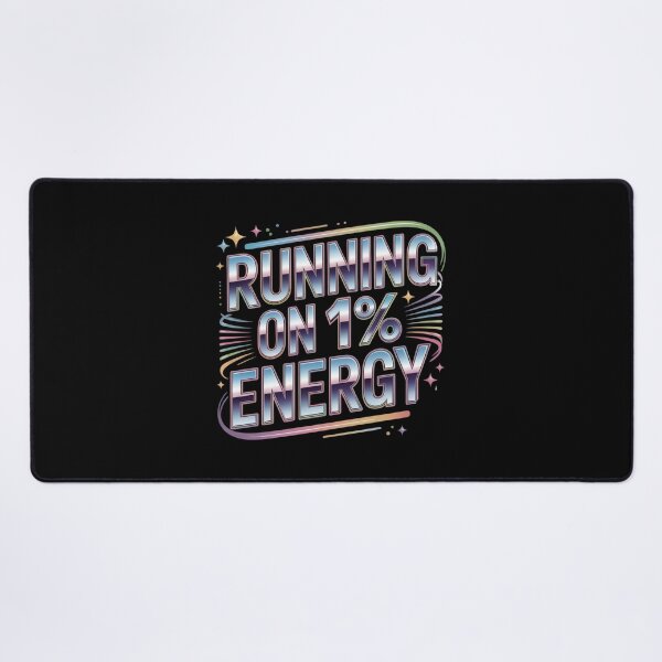 Item preview, Running On 1% Energy Funny Introvert Meme Quote Retro Aesthetic Typography Design designed and sold by Aarvya Fashion Club ( A.F.C ).