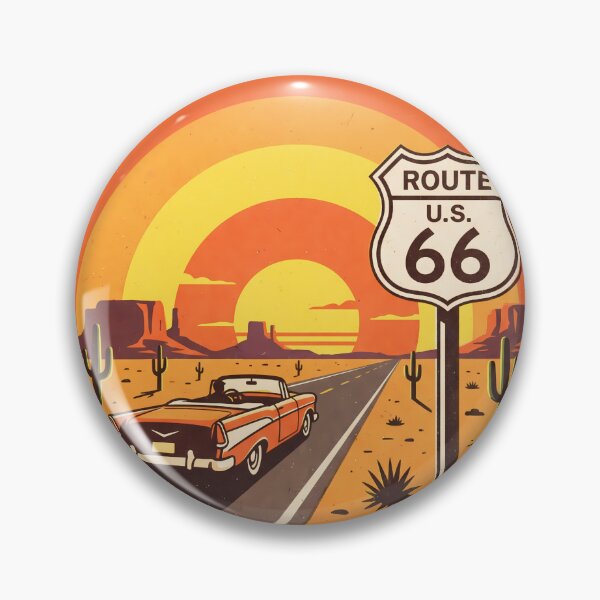 Artikelvorschau, Vintage Route 66 Wüsten-Roadtrip Retro-Auto-Kunst entworfen und verkauft von LoliDesignShop.