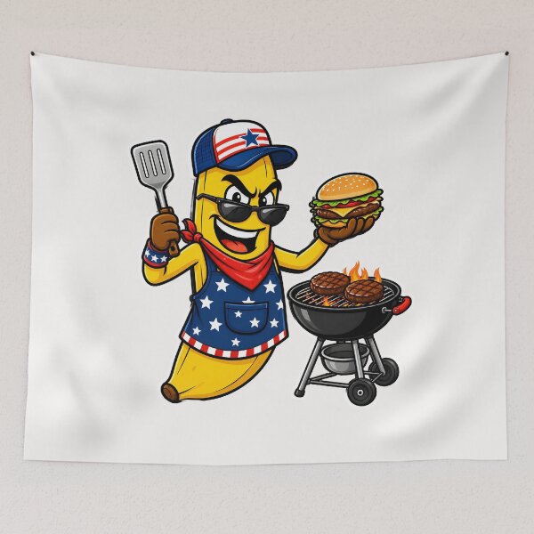 Item preview, Patriotic BBQ Banana Grill Master Sticker designed and sold by WinkWild.