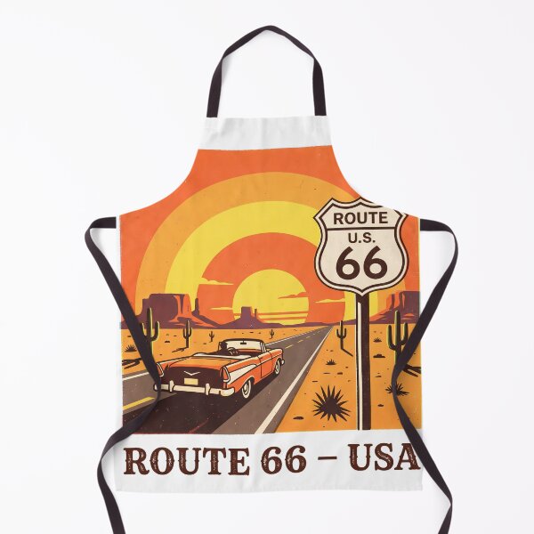 Item preview, Vintage Route 66 Desert Road Trip Retro Car Art designed and sold by LoliDesignShop.