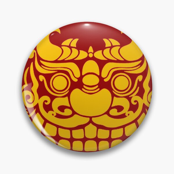 Item preview, Korean Dokkaebi Mask Red Gold Digital Art Print | Instant Download designed and sold by DaHaeStudio.