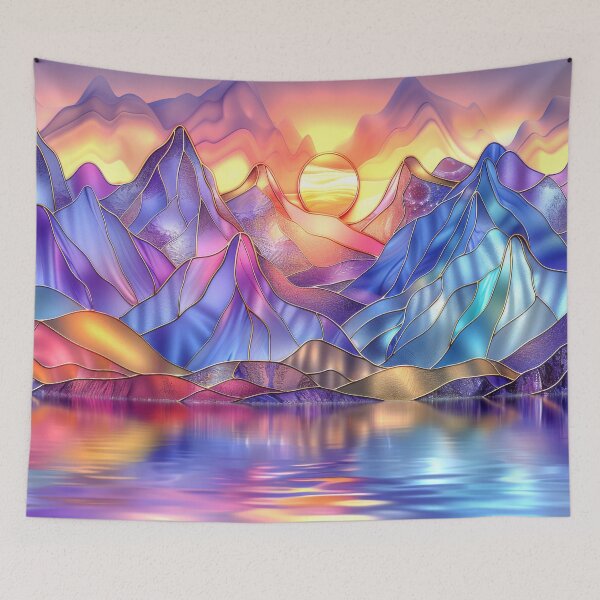 Item preview, Mountains Scenery Stained Glass  designed and sold by MargaretWiktor.