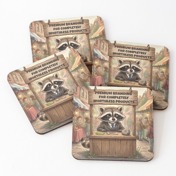 Item preview, Funny Raccoon Business Meme | Premium Branding Worthless Products designed and sold by ByAnad.