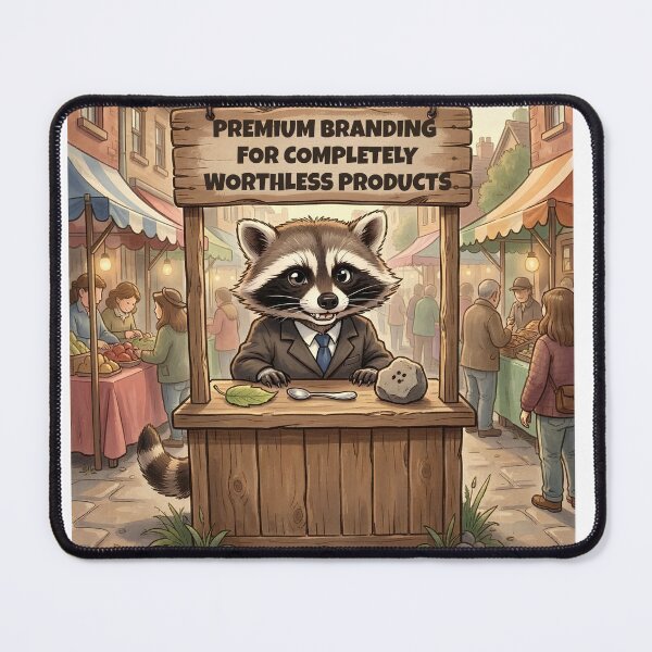 Item preview, Funny Raccoon Business Meme | Premium Branding Worthless Products designed and sold by ByAnad.
