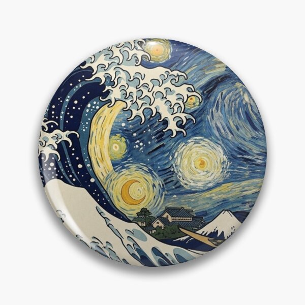 Item preview, The Great Starry Wave | Ukiyo-e Van Gogh Mashup designed and sold by Vandy Fullam.