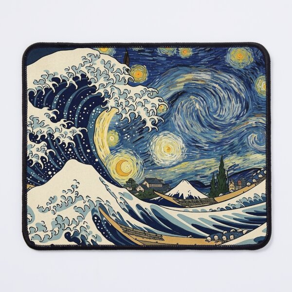 Item preview, The Great Starry Wave | Ukiyo-e Van Gogh Mashup designed and sold by Vandy Fullam.