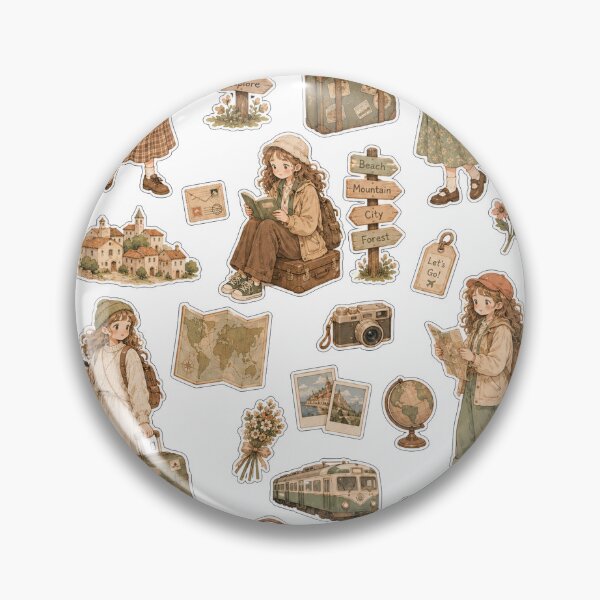 Item preview, Explorer Sticker Collection, illustrated travel aesthetic sticker sheet, elegant traveler portraits, memorable destinations, treasured travel. designed and sold by BlareBlare.