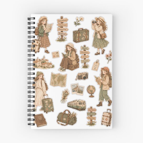 Item preview, Explorer Sticker Collection, illustrated travel aesthetic sticker sheet, elegant traveler portraits, memorable destinations, treasured travel. designed and sold by BlareBlare.