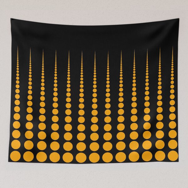 Item preview, Abstract Mustard Yellow Polka dots on Black  designed and sold by POLKAIWERX.