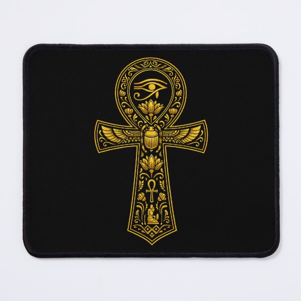 Item preview, Ornate Golden Ankh Cross with Eye of Horus and Scarab designed and sold by Ahmed-G-Designs.