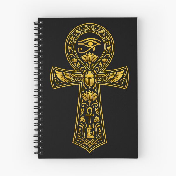 Item preview, Ornate Golden Ankh Cross with Eye of Horus and Scarab designed and sold by Ahmed-G-Designs.