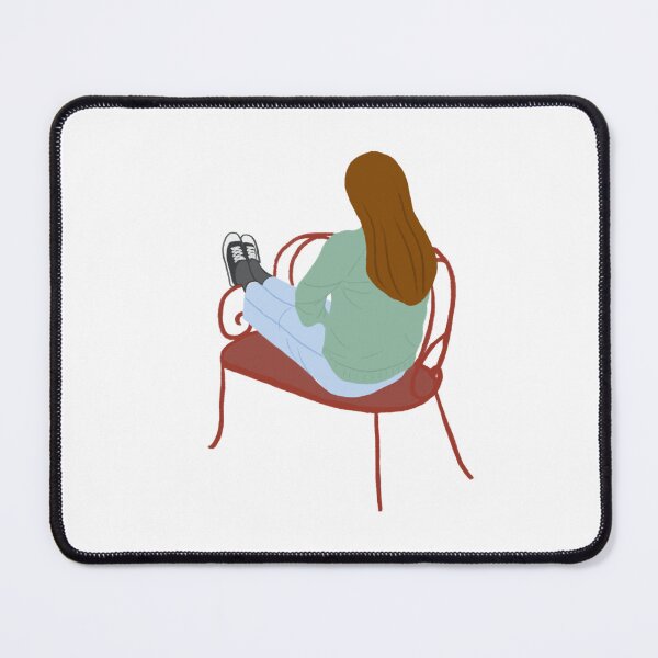 Item preview, Cozy Afternoon: Girl on a Red Bench designed and sold by GingerLand.