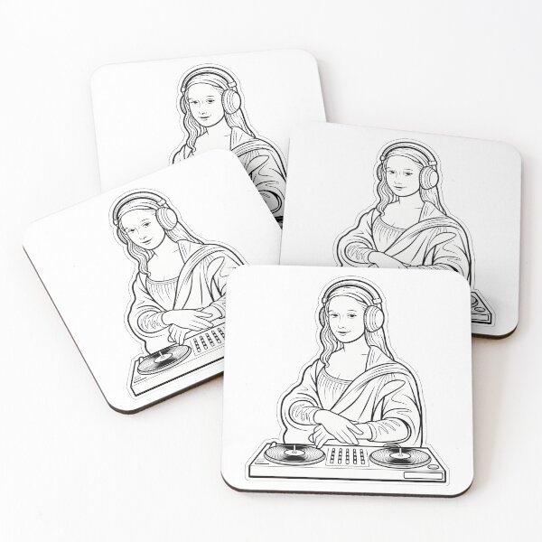 Item preview, Mona Lisa DJing in Black and White designed and sold by NiftyWrx.