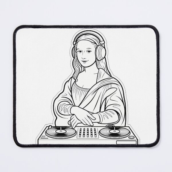 Item preview, Mona Lisa DJing in Black and White designed and sold by NiftyWrx.