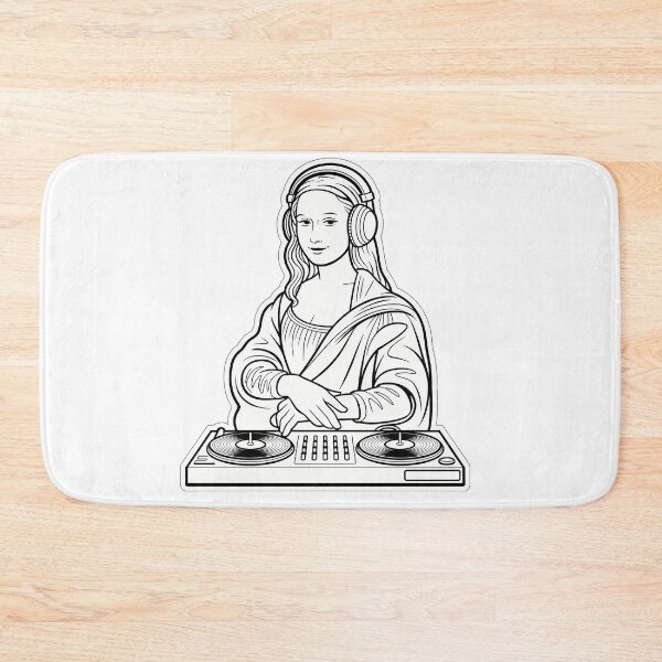Item preview, Mona Lisa DJing in Black and White designed and sold by NiftyWrx.