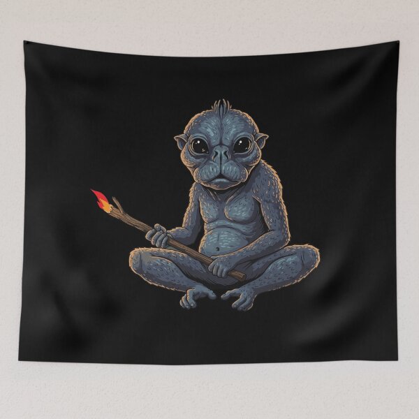 Item preview, baby kalisk with a fire stick - adorable alien moments designed and sold by What you are is Beautiful.