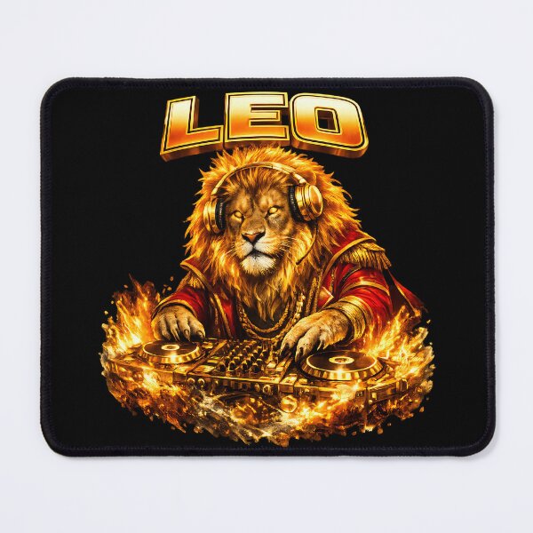 Item preview, Majestic Leo Lion DJ Zodiac Royal Fire designed and sold by ZenRave Designs.