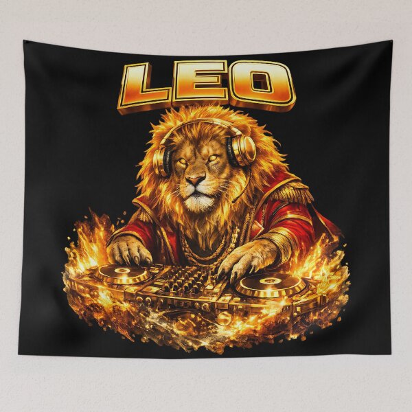 Item preview, Majestic Leo Lion DJ Zodiac Royal Fire designed and sold by  ZenRave Designs.