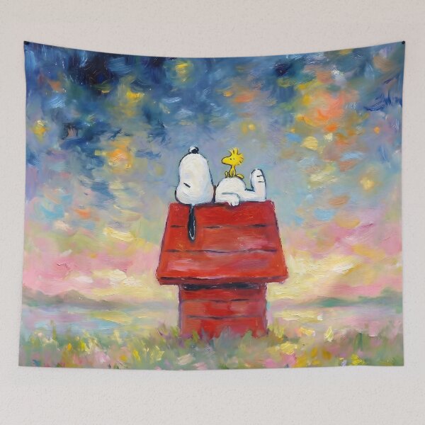 Item preview, Snoopy & Woodstock Impressionist Painting designed and sold by MIXAR Studio.
