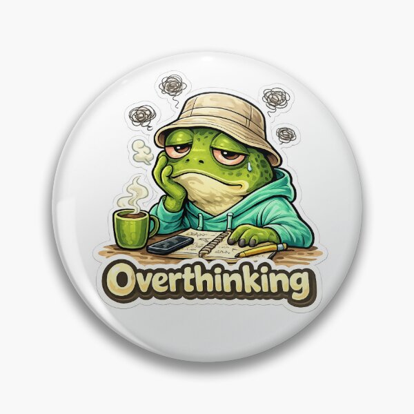 Item preview, Overthinking Frog Sticker designed and sold by Ode2.