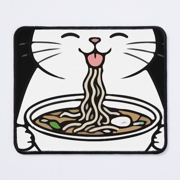 Item preview, cat eating ramen designed and sold by Brexmore3.